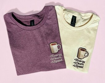Coffee Stats Gaming T-Shirt: Nerdy Gamer Pixel Art Tee