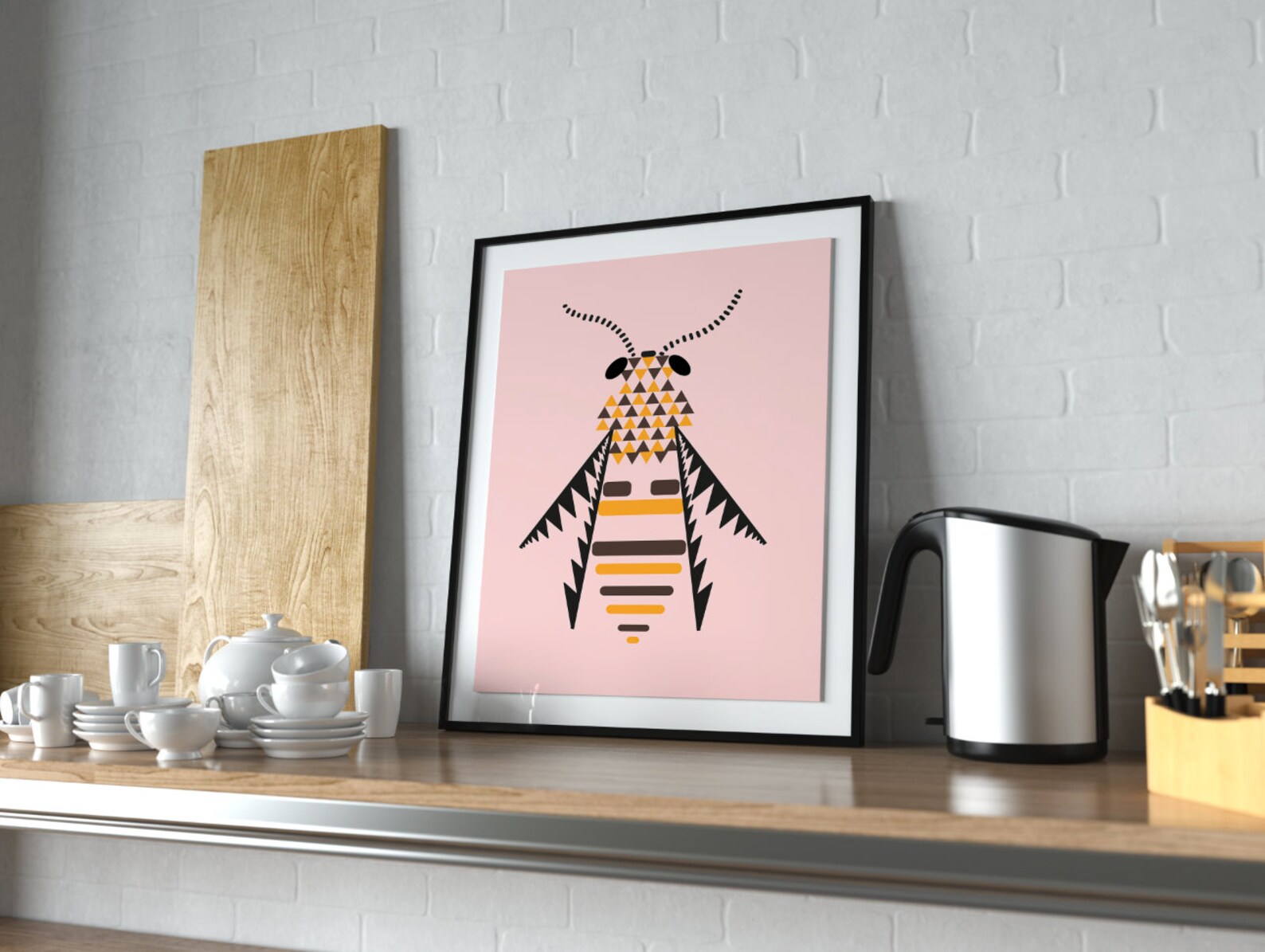 Minimalist Bee Art Print Abstract Bee Art Modern | Etsy