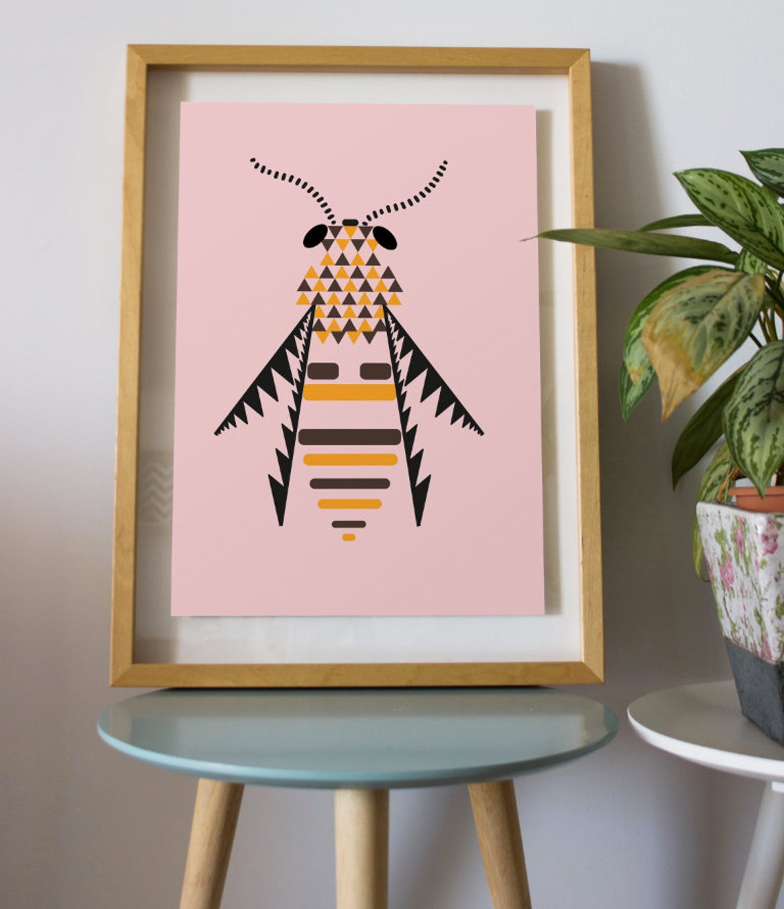 Minimalist Bee Art Print Abstract Bee Art Modern Etsy