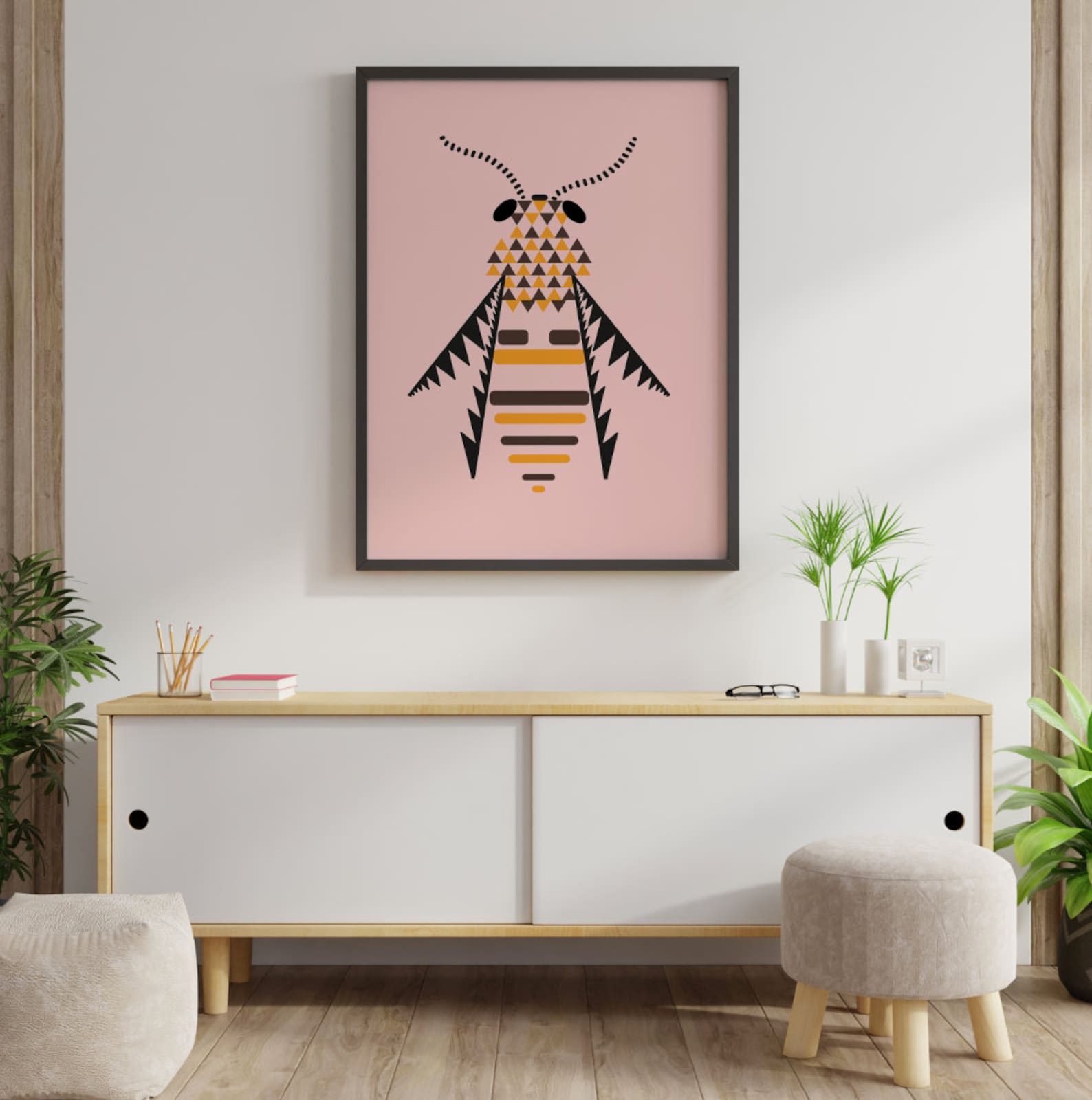 Minimalist Bee Art Print Abstract Bee Art Modern | Etsy