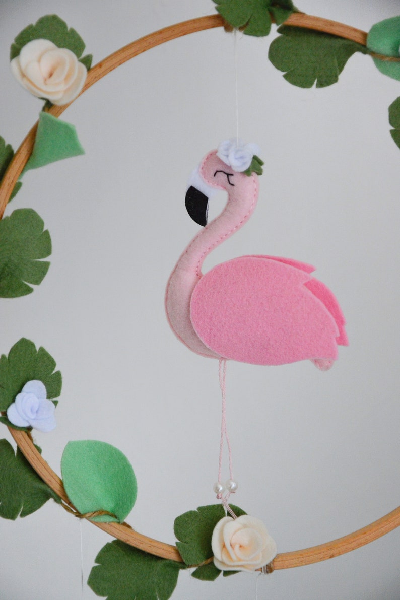 Light Pink Flamingo Baby Mobile Pink Flamingo Nursery Decor Etsy
