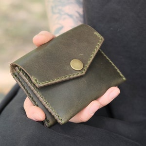Cartera pequeña de piel. billetera unisex. Cartera de hombre. Cartera de mujer.