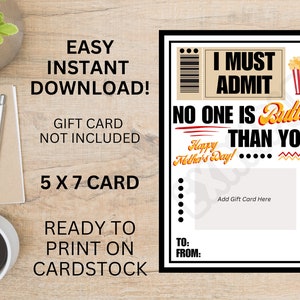 Mother&#39;s Day Gift Card Holder, Printable Mother&#39;s Day Card, Quick Print Mother’s Day, Instant Download, Movie Theater, AMC, Movies