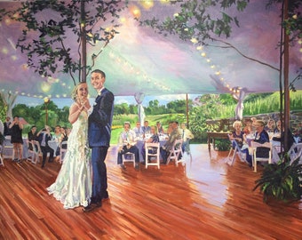 Keepsake Painting painted live at wedding by artist