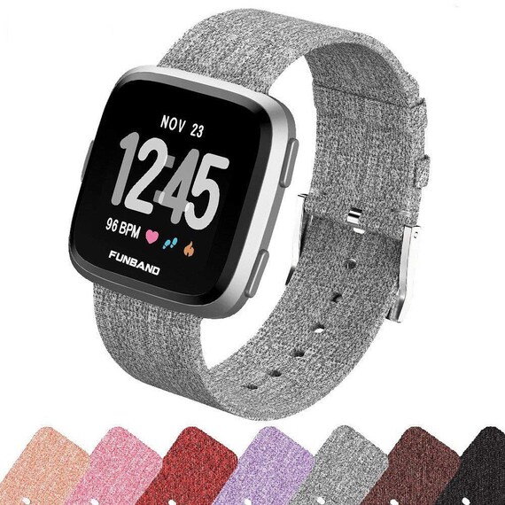 fitbit versa rose gold metallic knit band