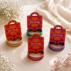 Custom Bangle Holder Card With Bangles – Personalized Wedding & Event Favors
