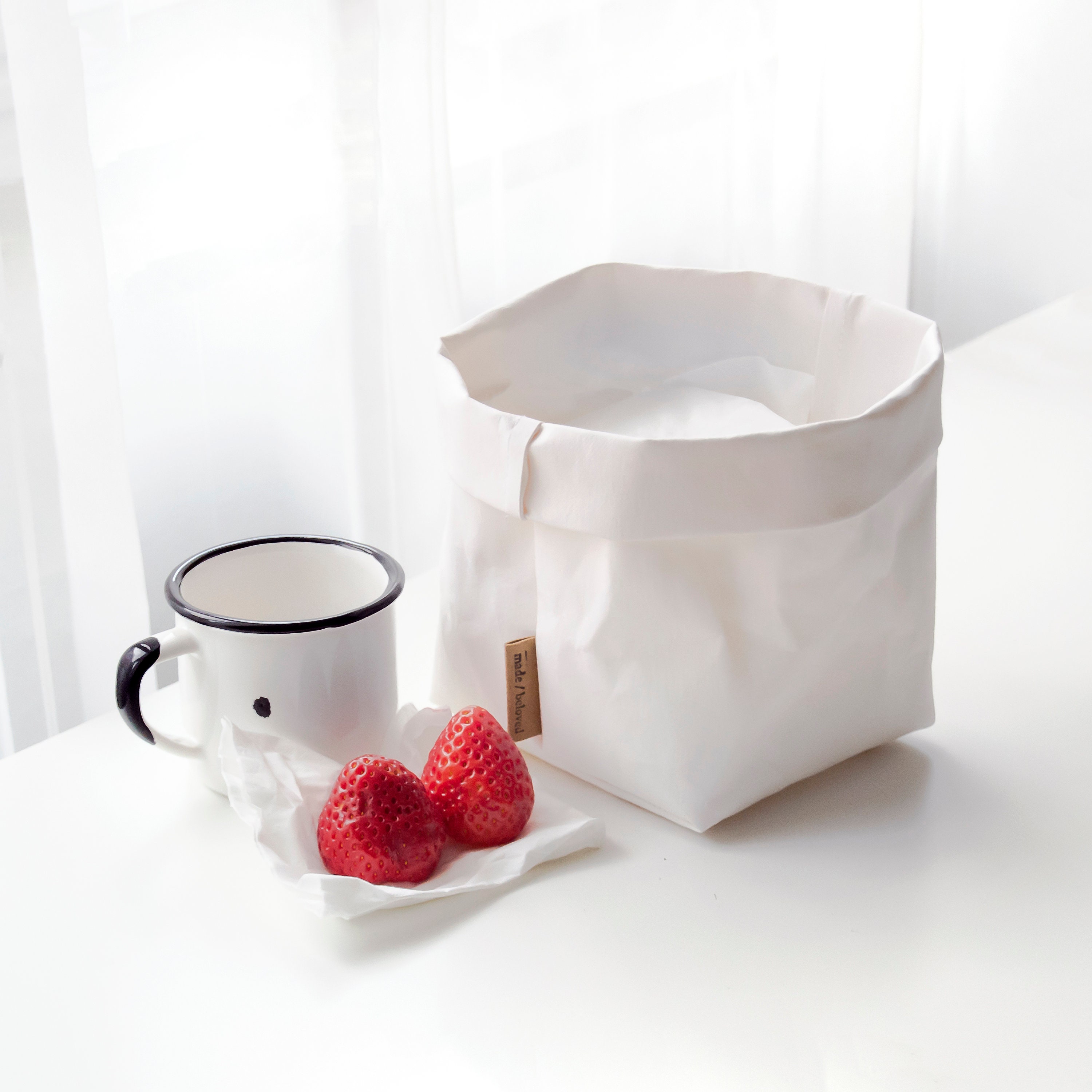 Washable Paper Bag White / S M L Etsy UK