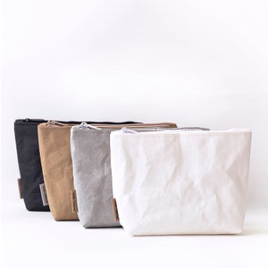 Washable paper accessory sachet bag – white, grey, brown, black