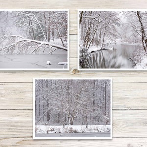 Snowy Day Winter Note Cards (set of 6), Photo Note Card Set, Blank Note ...