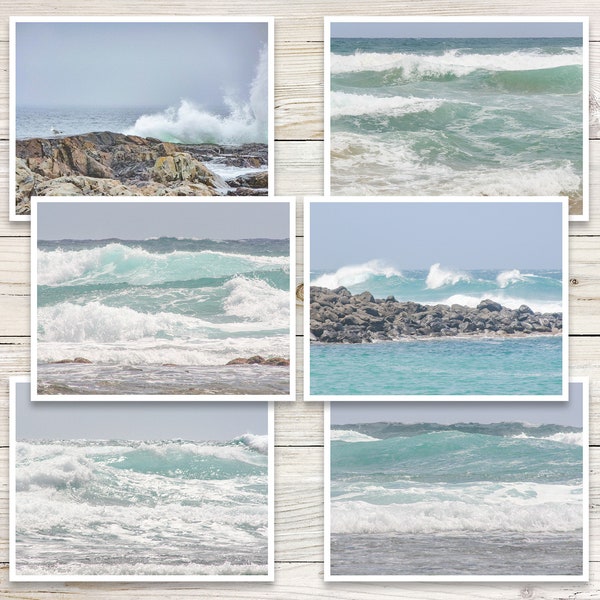 Ocean Waves Note Cards (Set of 6), Ocean Waves Notecards, Photo Note Cards, Blank Photo Cards, Blank Note Cards with Envelopes, Beach Scene