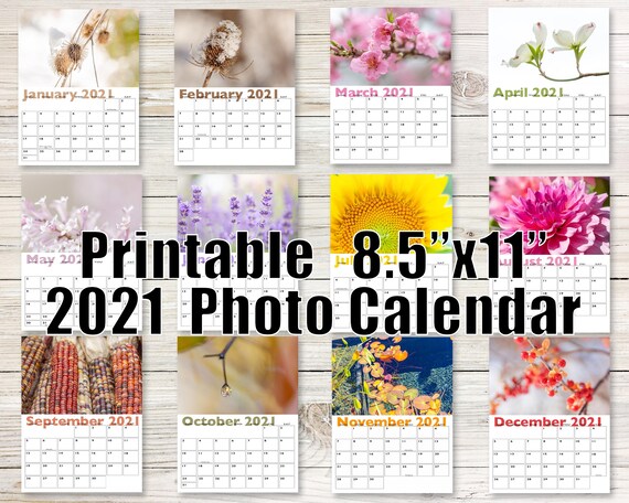 Printable 2021 Botanical Desk Calendar 8 5x11 2021 Etsy