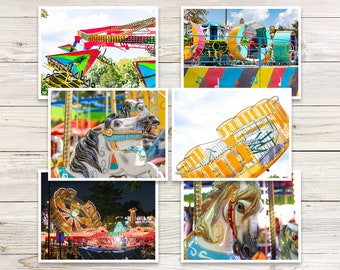 Carnival Note Cards, Kids Thank You Notes, Colorful Stationery (Set of 6)