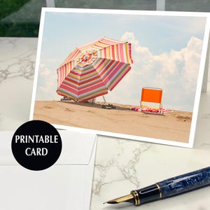 Printable Card, Printable Greeting Card, Printable Note Card, Beach Greeting Card,  Greeting Card, Any Occasion Greeting Card
