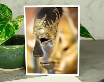 Venetian Carnival Mask Photo Greeting Card, All Occasion Card