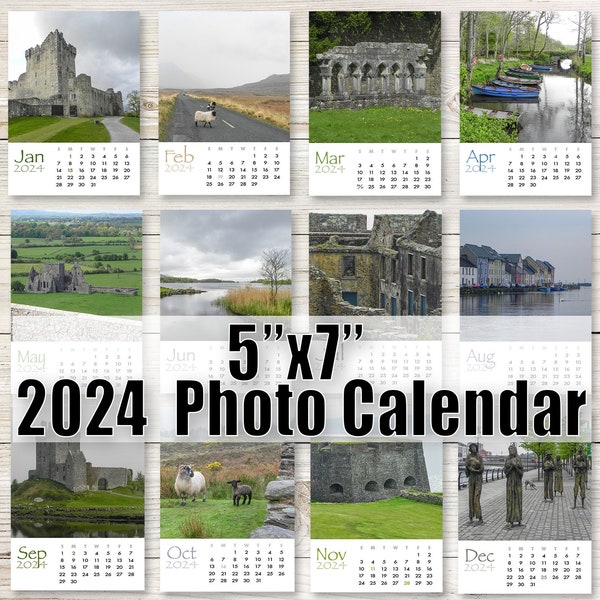 2024 Irish Times Desk Calendar (5”x7”), 2024 Travel Calendar, Ireland Desk Calendar, Mini Calendar, 5x7 Calendar, Irish Scene Calendar