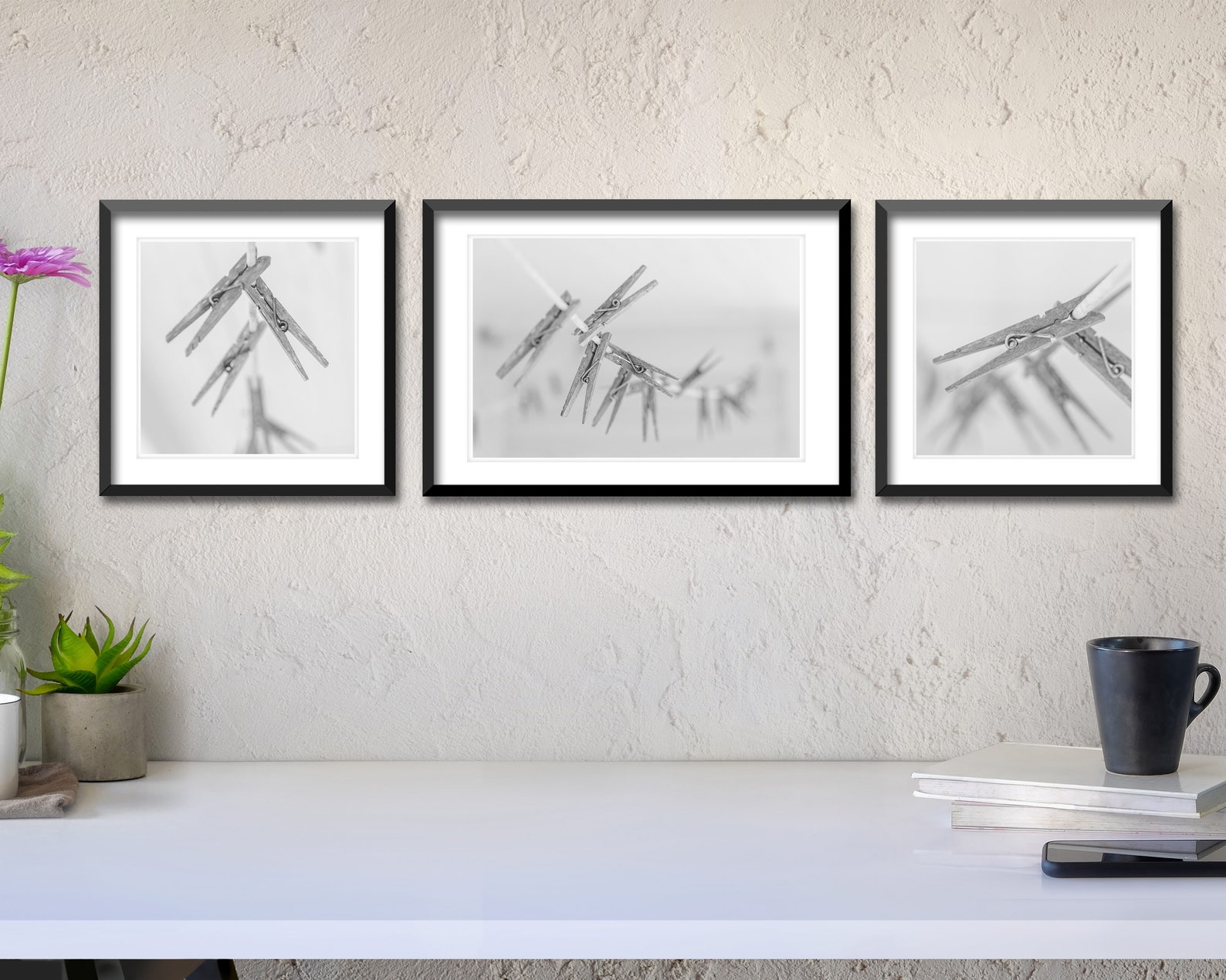 Weathered Clothespins Photo Printable Set, Rustic Laundry Room Decor ...