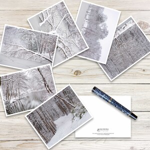 Snowy Day Winter Note Cards (set of 6), Photo Note Card Set, Blank Note ...