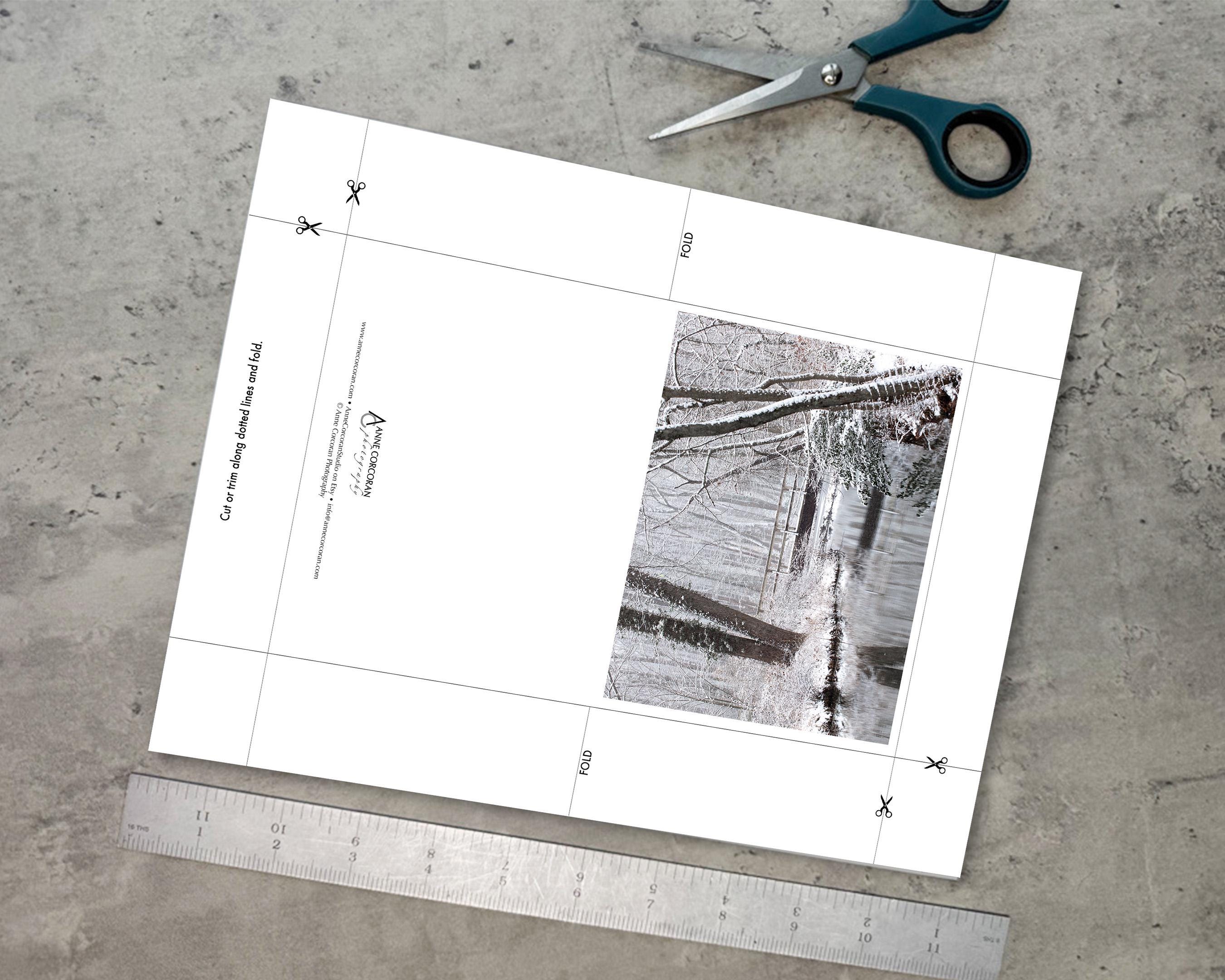 Small Winter Card Winter Printable Card, Print Your Own Winter Stationery, Two Standard ...