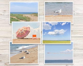 Beach Photo Note Cards, Coastal Stationery Set (Set of 6)