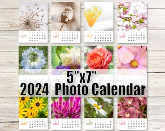 2024 Floral Desk Calendar (5”x7”), 2024 Flower Calendar, Nature Desk Calendar, Mini Calendar, 5x7 Calendar, Nature Calendar