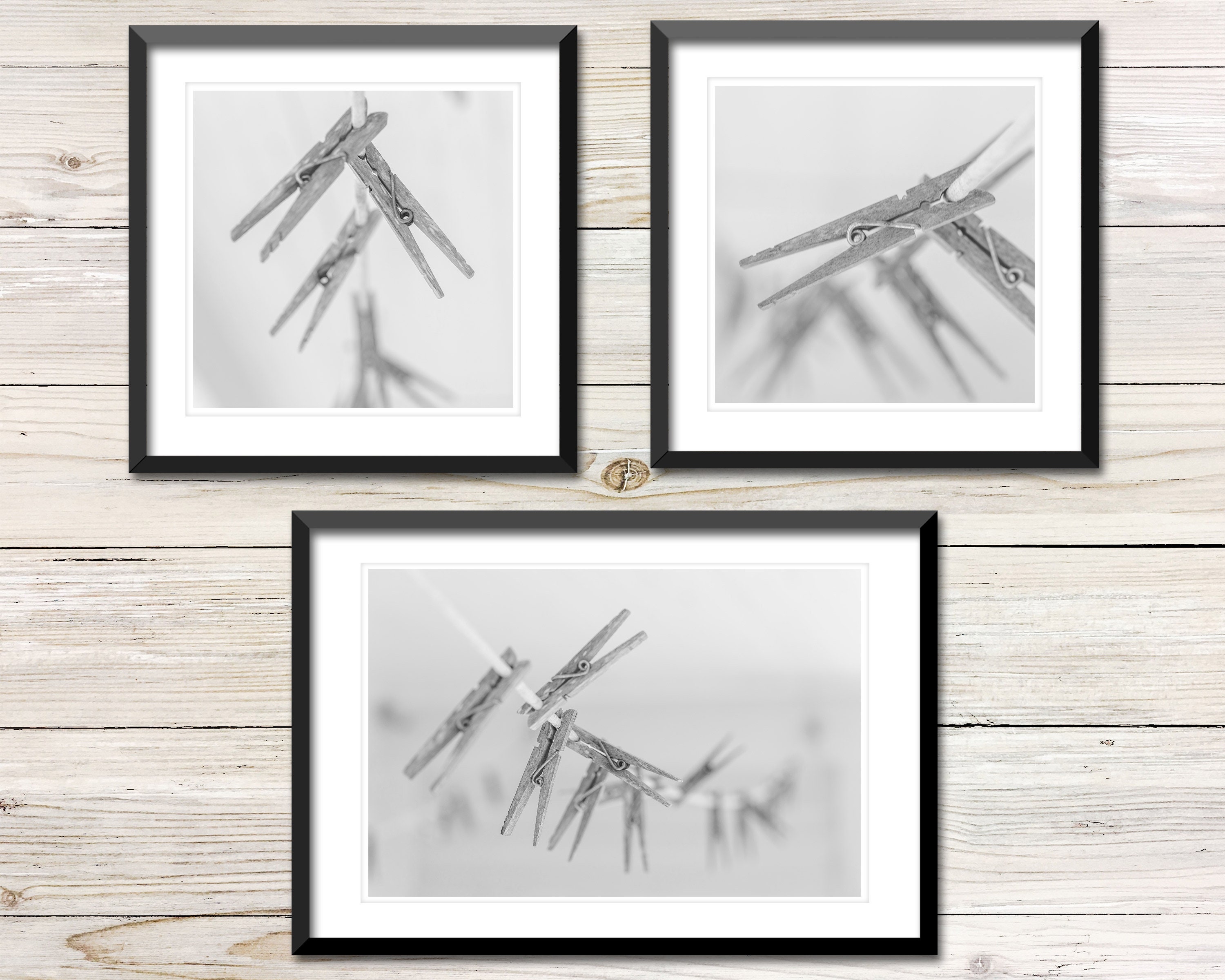 Weathered Clothespins Photo Printable Set, Rustic Laundry Room Decor ...