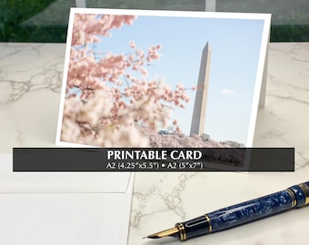 Washington DC Cherry Blossoms Druckbare Karte (PDF)