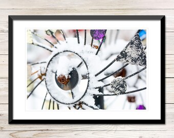Snow Wind Spinner Photo, Printable Winter Wall Art (Digital Download)