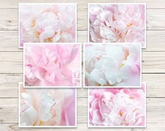Peony Note Cards (Set of 6), Photo Note Card Set, Blank Note Cards with Envelopes, Peonies Notecards, Botanical Note Cards, Peony Stationery