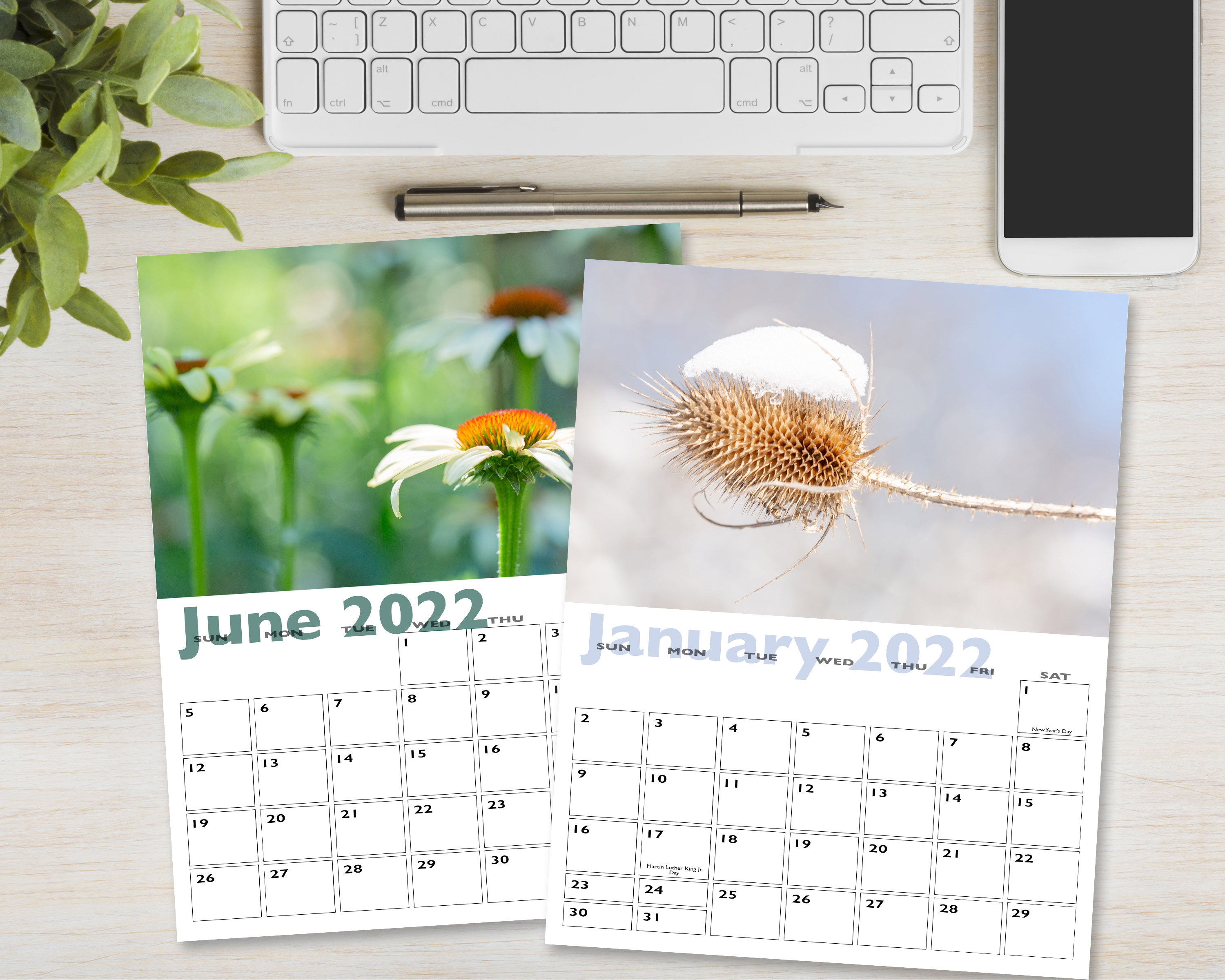 Printable 20212022 Botanical Desk Calendar 8.5x11 2021 Etsy