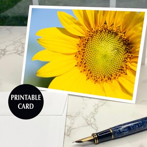 Tarjeta imprimible, tarjeta de felicitación imprimible, tarjeta de notas imprimible, tarjeta de girasol, tarjeta de felicitación floral, tarjeta de felicitación digital para cualquier ocasión