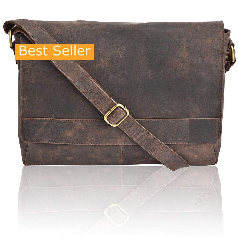 grey leather briefcase