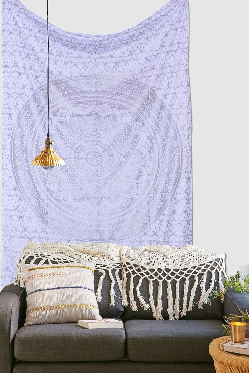 Lite Grey Ombre Multi tapestry Wall Hanging Mandala tapestries Etsy