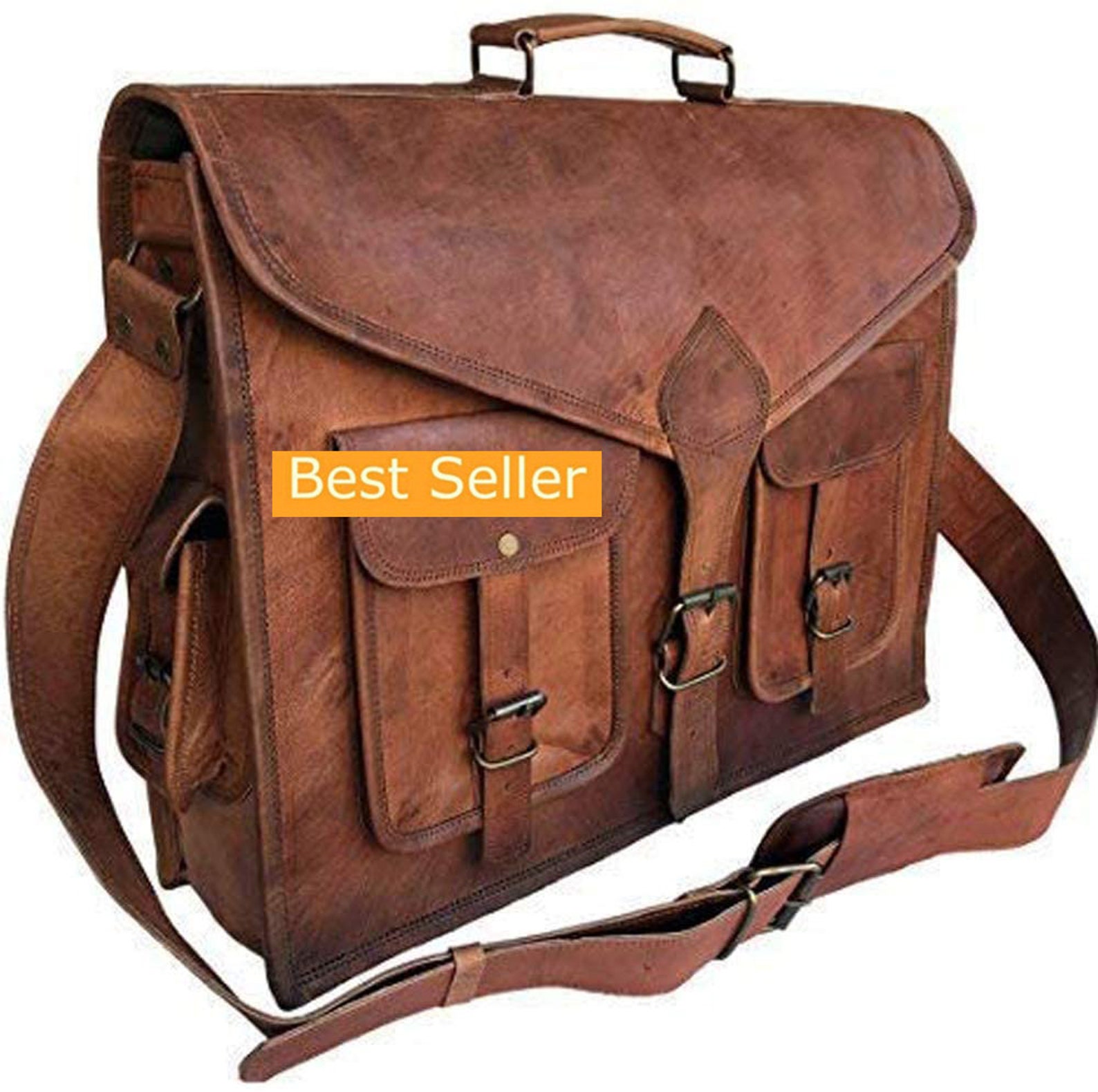 Leather Briefcase Mens Leather Bags 18 Inch Rustic Vintage Etsy