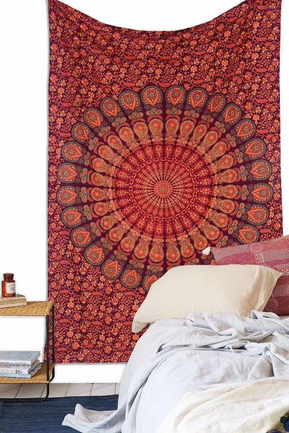 Tie Dye Multi Color Mandala Tapestry Boho Hippie Cotton Wall Hanging Bedsheet Tie Dye Multi Color Mandala Tapestry Boho Hippie Cotton Wall Hanging Bedsheet