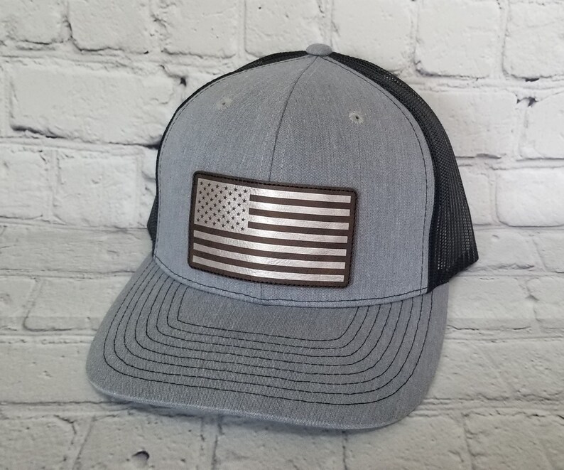 Leather Flag patch Custom Hat Richardson 112 Hat Etsy