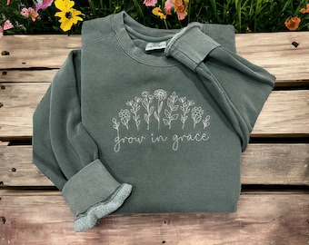 Grow In Grace - Sudadera bordada Comfort Colors