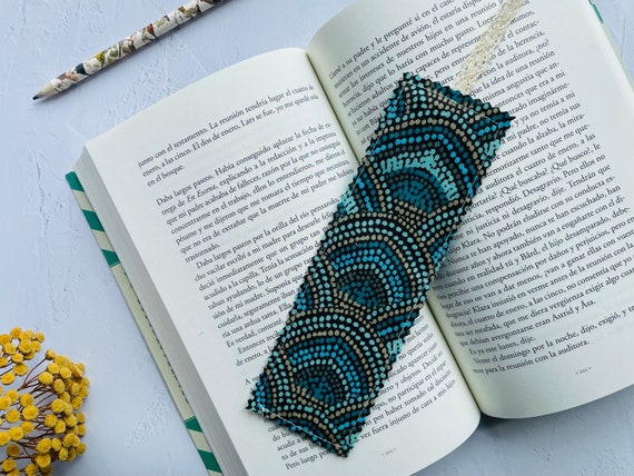 Handmade Fabric Bookmark (Blue)