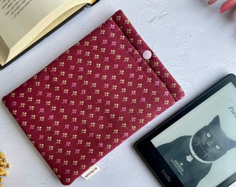 Funda para Kindle color rubí oscuro con cierre a presión, ideal para proteger tu e-reader, Regalo para amantes de la lectura, Regalo mamá