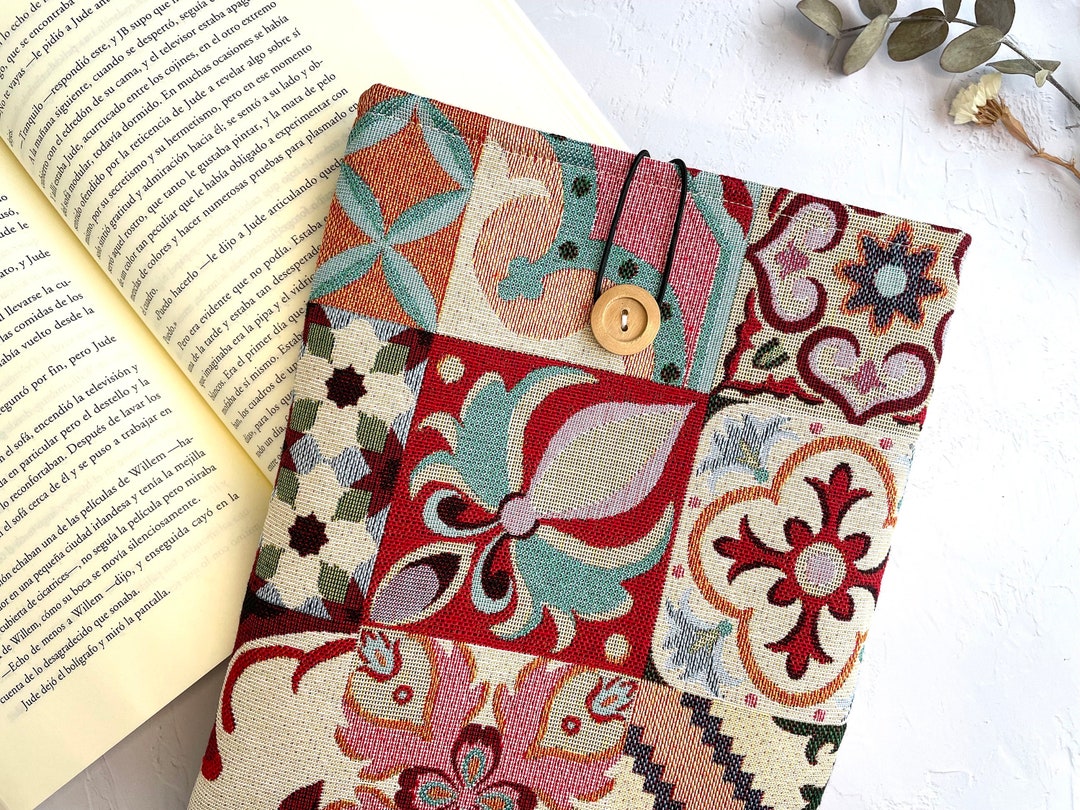 Mosaic Fabric Book Pattern Sleeve Upholstery Book Cover for Etsy