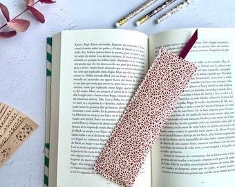 Burgundy Geometric Fabric Bookmark - Handmade Book Journal Accessories - Unique Gift for Book Lovers - Gift for Readers - For mum