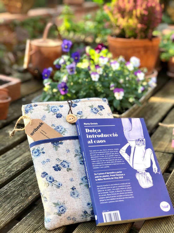 Buy Fabric Book Sleeve With Pocket and Blue Roses Floral Book Cover Wtih Pocket Book Lover Gift Padded iPad Sleeve Small Medium Large Size Online in India Etsy