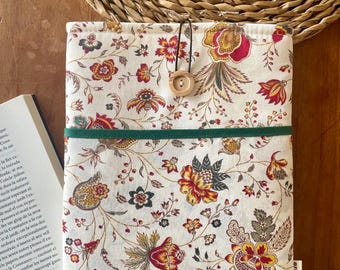 Floral Padded Book Sleeve with Pocket: Book Lover Gift