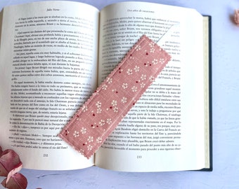 Handmade Fabric Bookmark for Her - Perfect Valentine's Gift for Book Lovers - Colorful Pink Bookmark for Bookworms and Bibliophiles