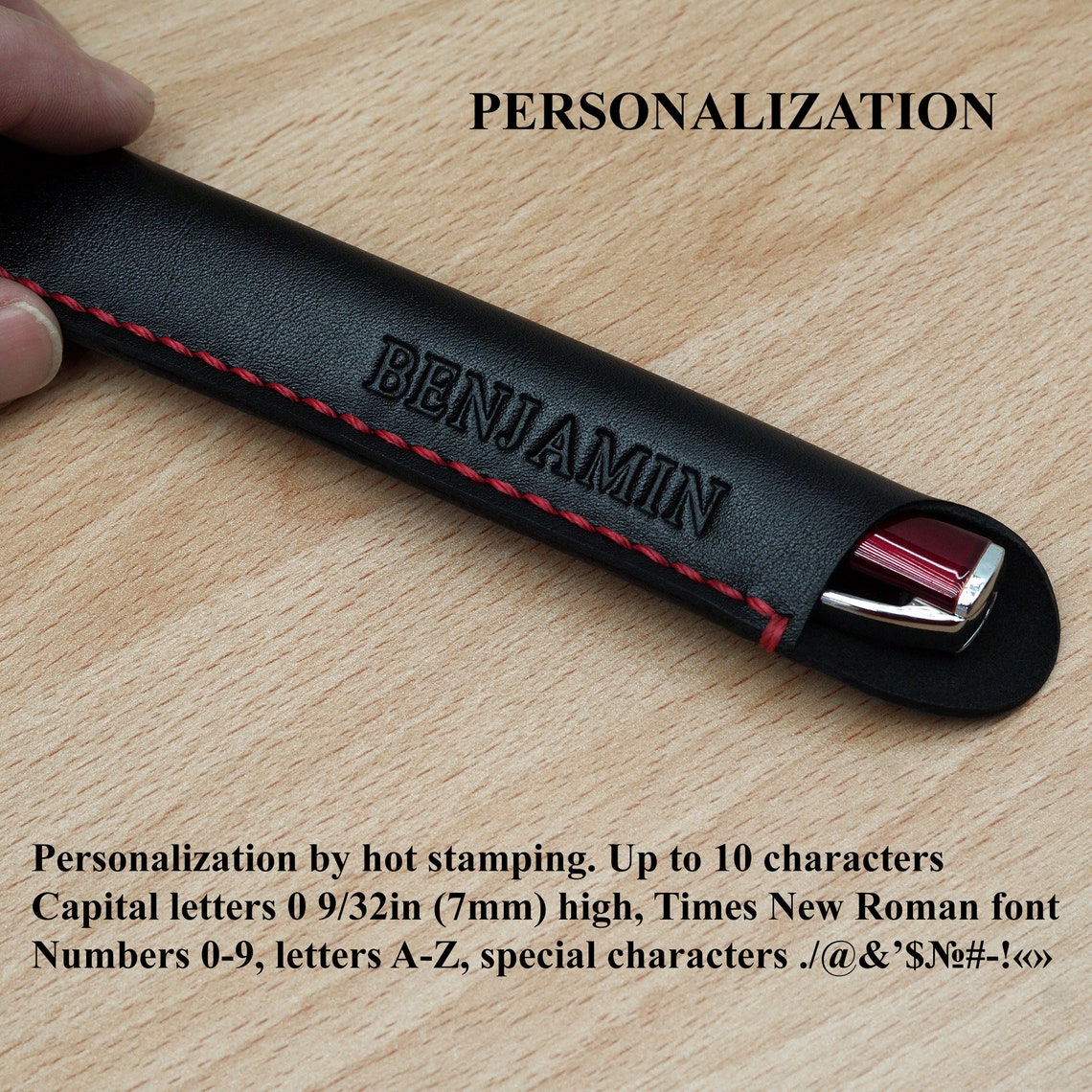 Personalized pen sleeve Pen sleeve Leather pen sleeve Etsy