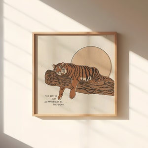 Rest  || Art Print || Vintage Inspired Art || Inspirational Art || Boho Art Print || Tiger || Self Care