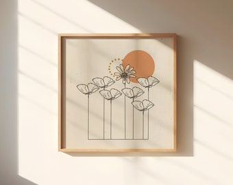 Ze is magisch, die ene. || Kunstdruk || Vintage geïnspireerde kunst || Inspirerende kunst || Boho-kunstprint || Bloemenkunst
