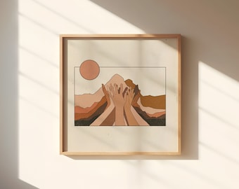 Move Mountains || Art Print || Vintage Inspired Art || Inspirational Art || Boho Art Print || Mountain Inspired