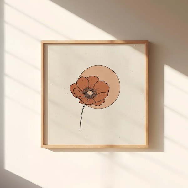 Be Gracious  || Art Print || Vintage Inspired Art || Inspirational Art || Boho Art Print || Poppy Flower || Anemone Minimal Floral Sun Pink