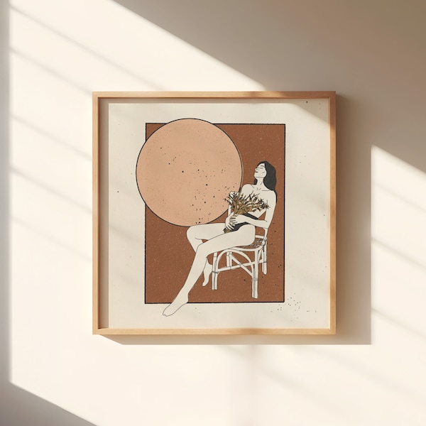 Bloom || Art Print || Vintage Inspired Art || Inspirational Art || Boho Art Print || Woman and Flowers