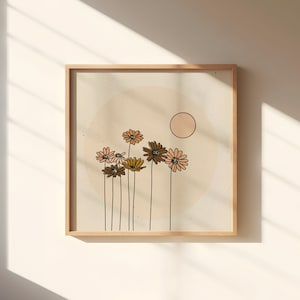 Keep Fighting || Art Print || Vintage Inspired Art || Inspirational Art || Boho Art Print || Floral Wildflowers Flowers Daisies Sun Pink